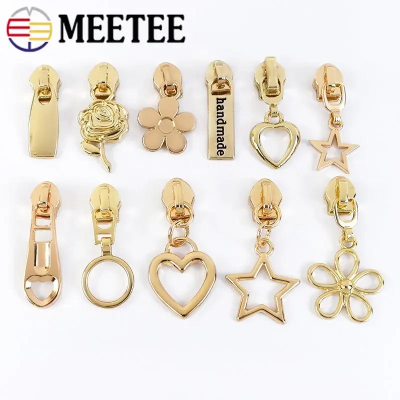 10-30Pcs Meetee 5# Zipper Slider for Nylon Zippers Garment Bags Pocket Zip Head Repair Kit Tailor Tool DIY Sewing Accessories