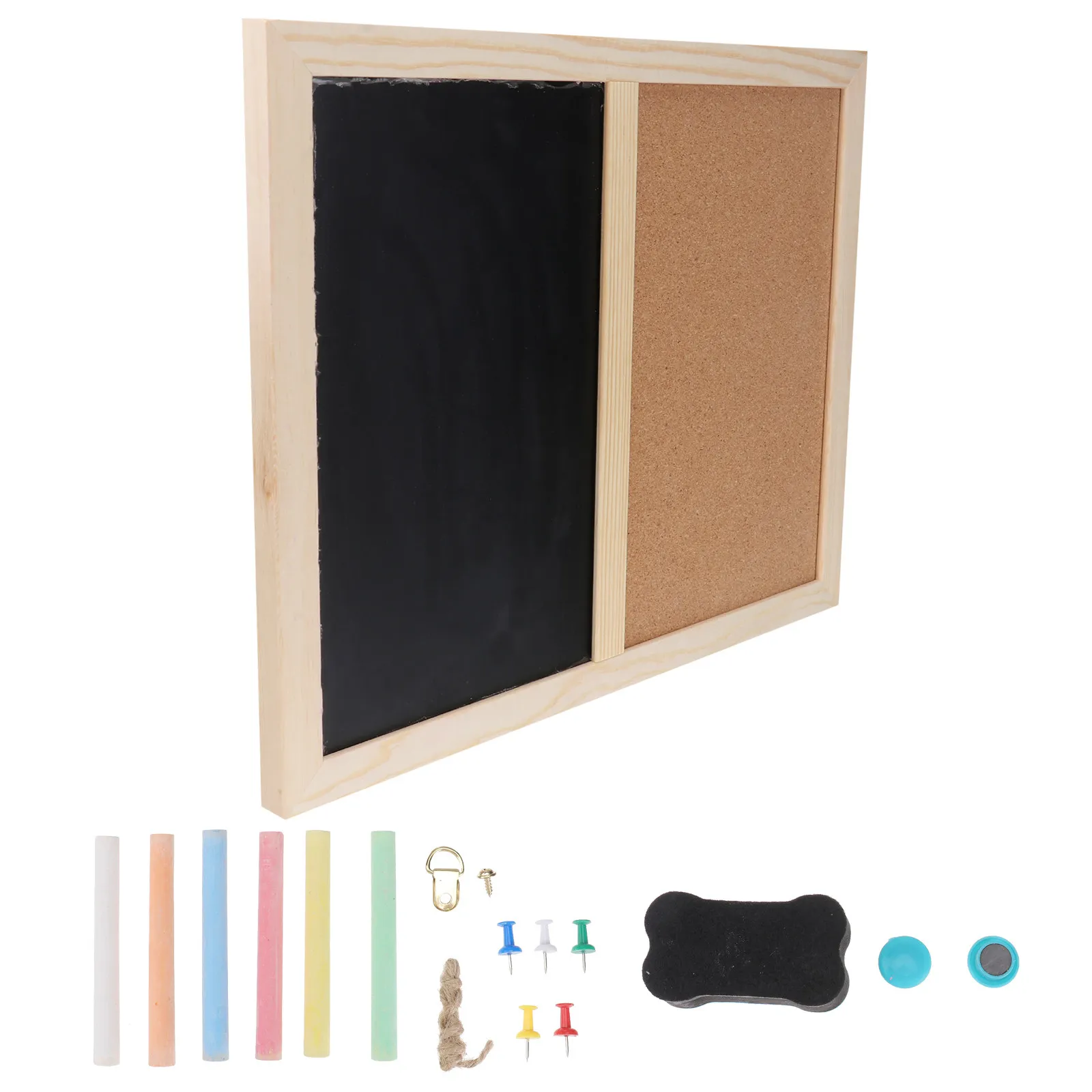 1Set Cork Bulletin Board Easy Install Hanging Pin Board for Family Gift Classroom Learning Display Tool