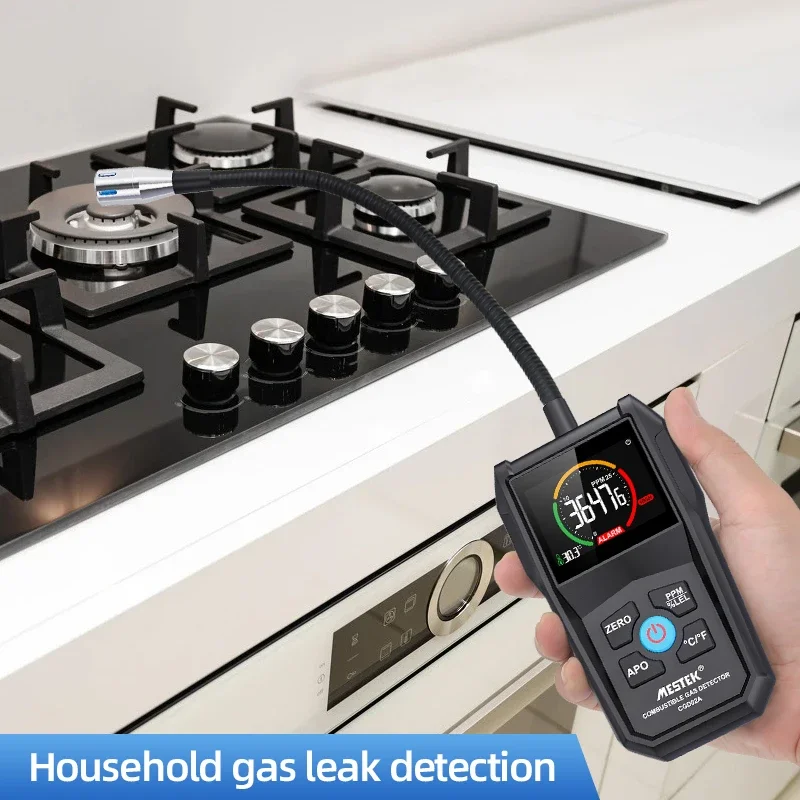 

Mestek Gas Analyzer Gas Leak Detector lpg ch4 Sound Screen Alarm LCD Display Combustible Flammable Natural Methane Gas CGD02A