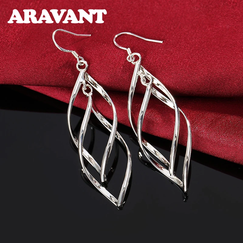 

2023 New 925 Silver Hollow Dangle Earring For Women Wedding Fashion Jewelry