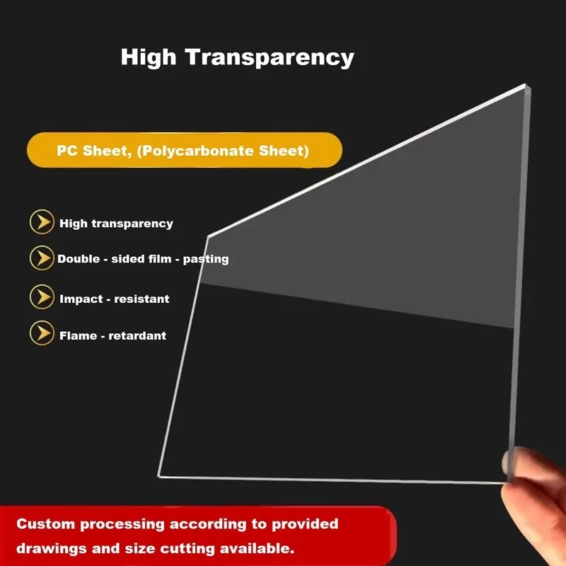 Clear PC Polycarbonate Endurance Board 1-10mm Thick Sunshine Panel Transparent Sheet Processing