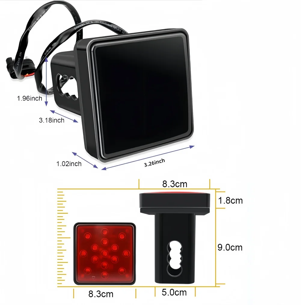 High Brightness Led Brake Light Led LED for hitch Light 15 Ultra-bright LEDs ABS Plastic Housing Moisture Resistant