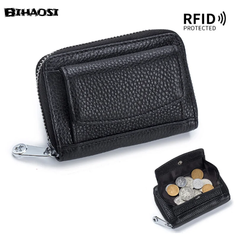 Leather Coin Change Wallet Mini Real Pickup Bag Portable Cosmetic Mouth Red Envelope Earphone Storage Bag Coin Purse Mini Bags