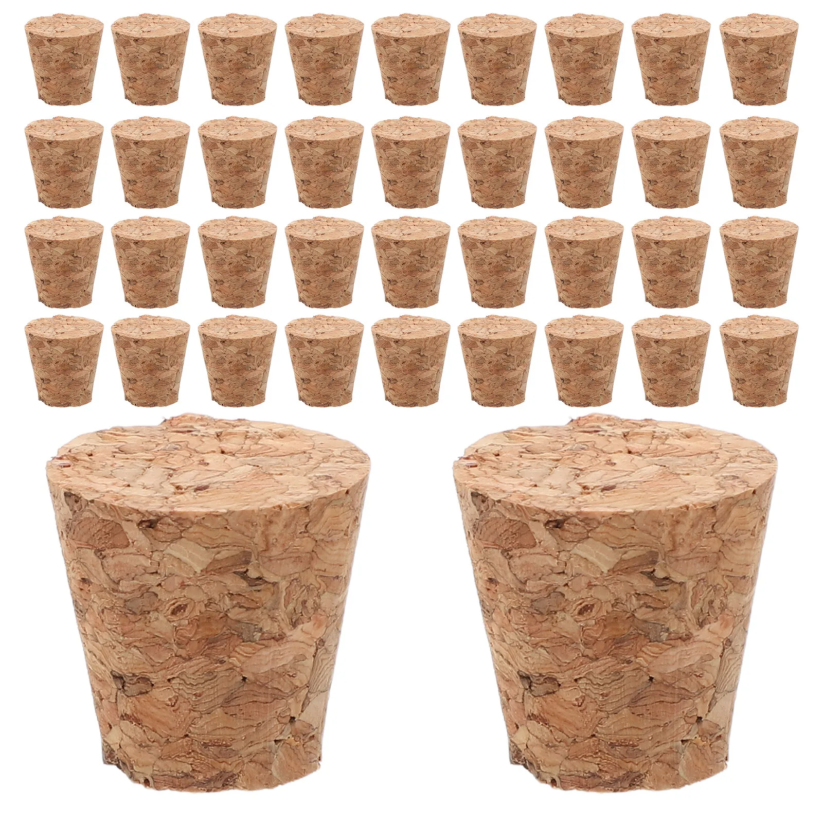 50Pcs Wine Cork Stoppers Soft Wood Tapered Leakproof Bottle Caps for Craft DIY Projects Beer Bottles Apothecary Jars Replacement