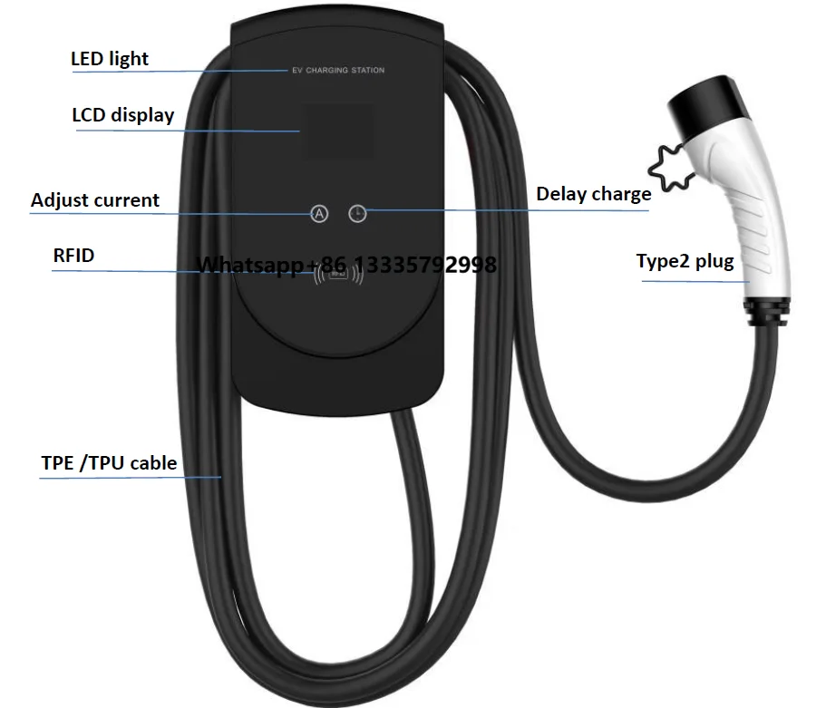 

Wall-mounted 32A 7KW/11 KW GB/T Home EV Chargers Electric Charging Wall Box Charger Pile for Electric Car