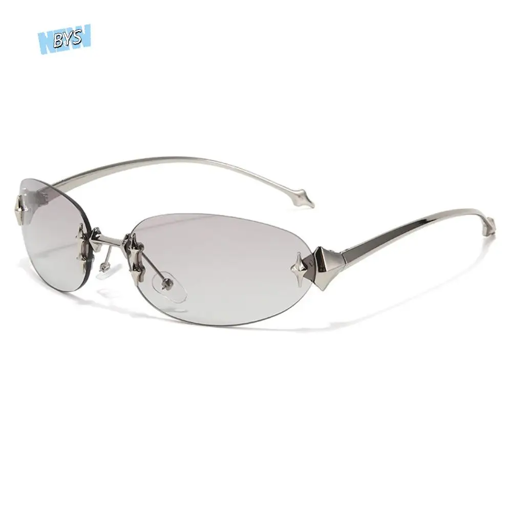 Cool Y2K Style Frameless Sunglasses Trend UV Protection Retro Eyeglasses Vintage Light Weight Punk Eyeglasses Holiday