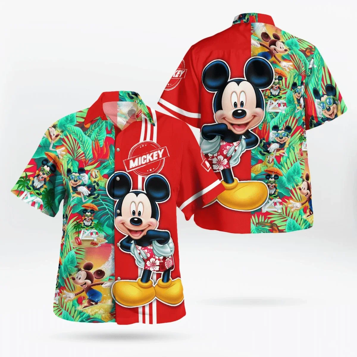 

Summer New Diseny Mickey Custom Tropical Disney Hawaiian Shirt | Hawaiian Shirt For Women Men Hawaiian Shirt Custom