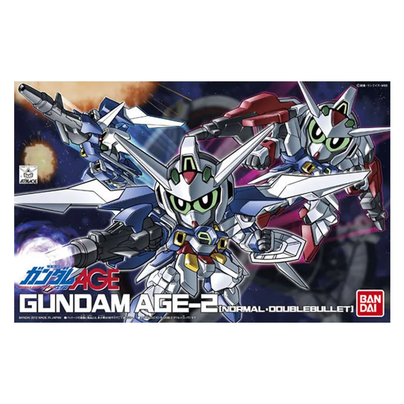 バンダイ本物のガンダムモデルキットアニメフィギュア SD BB AGE-2 ダブルバレットコレクションガンプラアニメアクションフィギュアおもちゃ子供のため