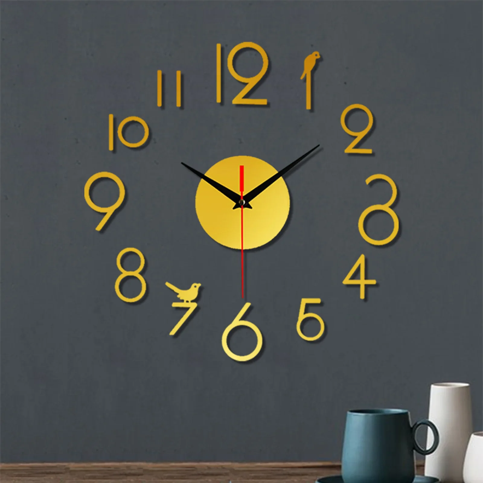 Crisp and Clean Design of a Silently Running 3D Frameless Wall Clock Enabling Easy Customization via DIY Numbers