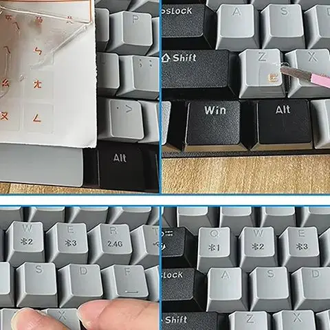 

[Korean Language] Tear-Off Film Keyboard Sticker Desktop Laptop Key Sticker Single Film Universal Transparent Engraving Sticker