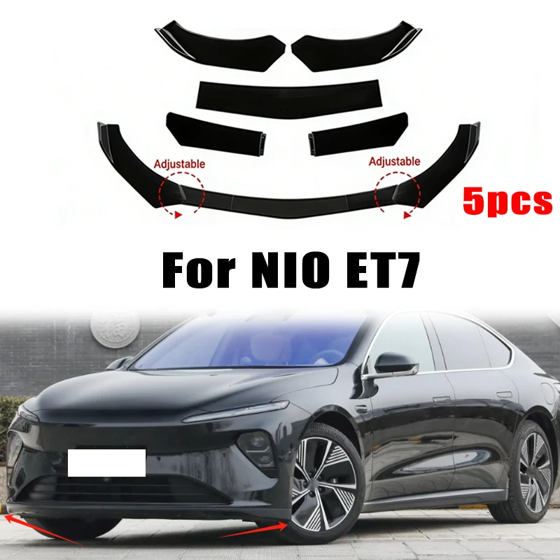 

5Pcs ABS Material Universal Car Front Bumper Separator Bumper Lip Body Kit Duck Lip Separator For NIO ET7 Car Accessories