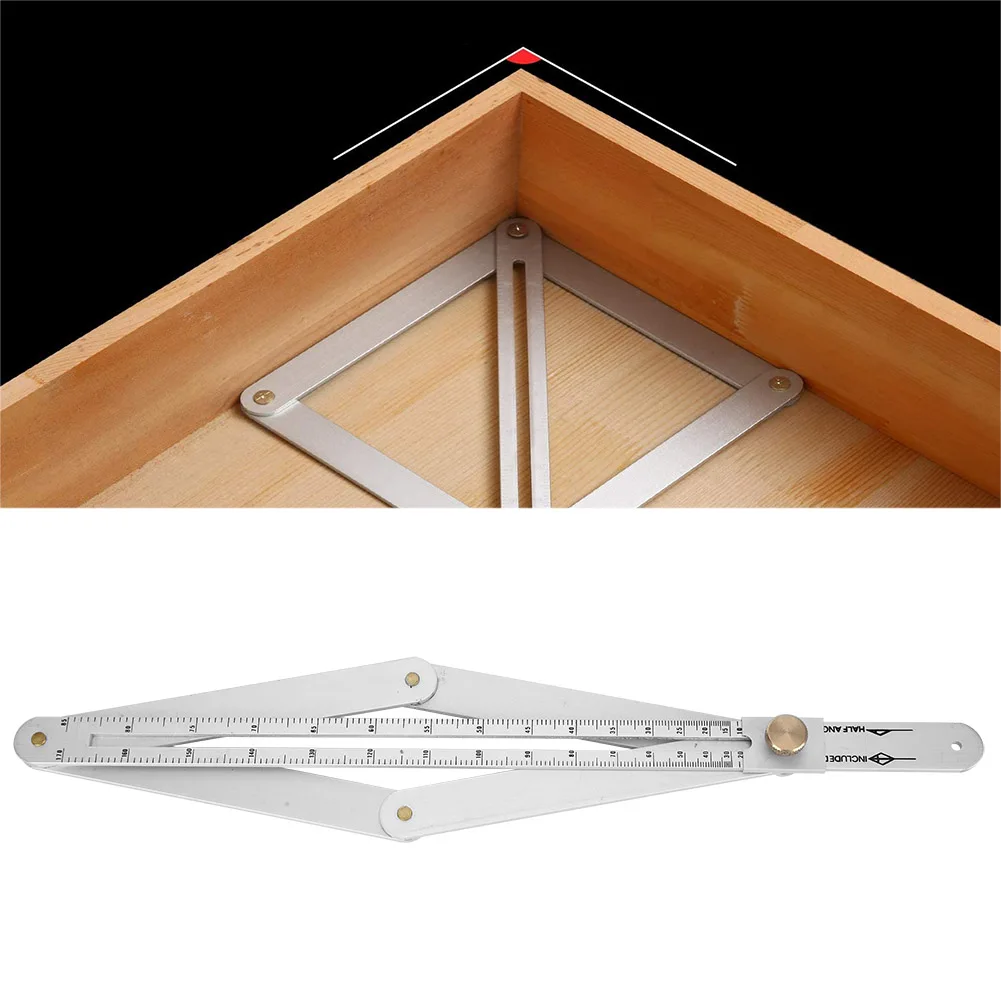 Hoekhoekzoeker Goniometer Liniaal Multifunctionele diagonale plafondprofiiler 4-voudige hoekhoekzoeker Houtbewerkingsliniaal