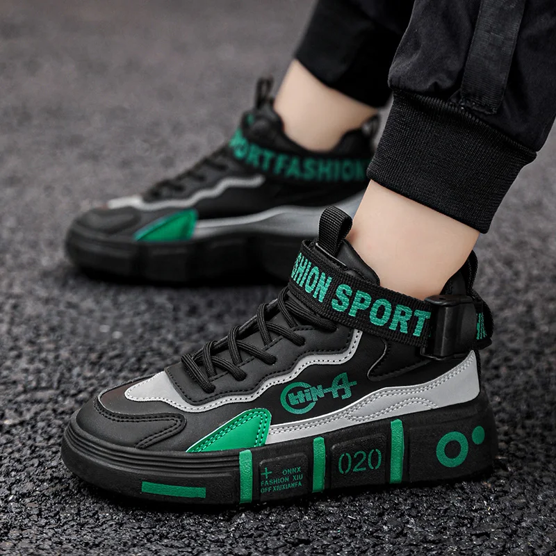 

High-top men's shoes 2025 new thick-soled children's sports board shoes fashionable Korean-style versatile casual trendy shoes