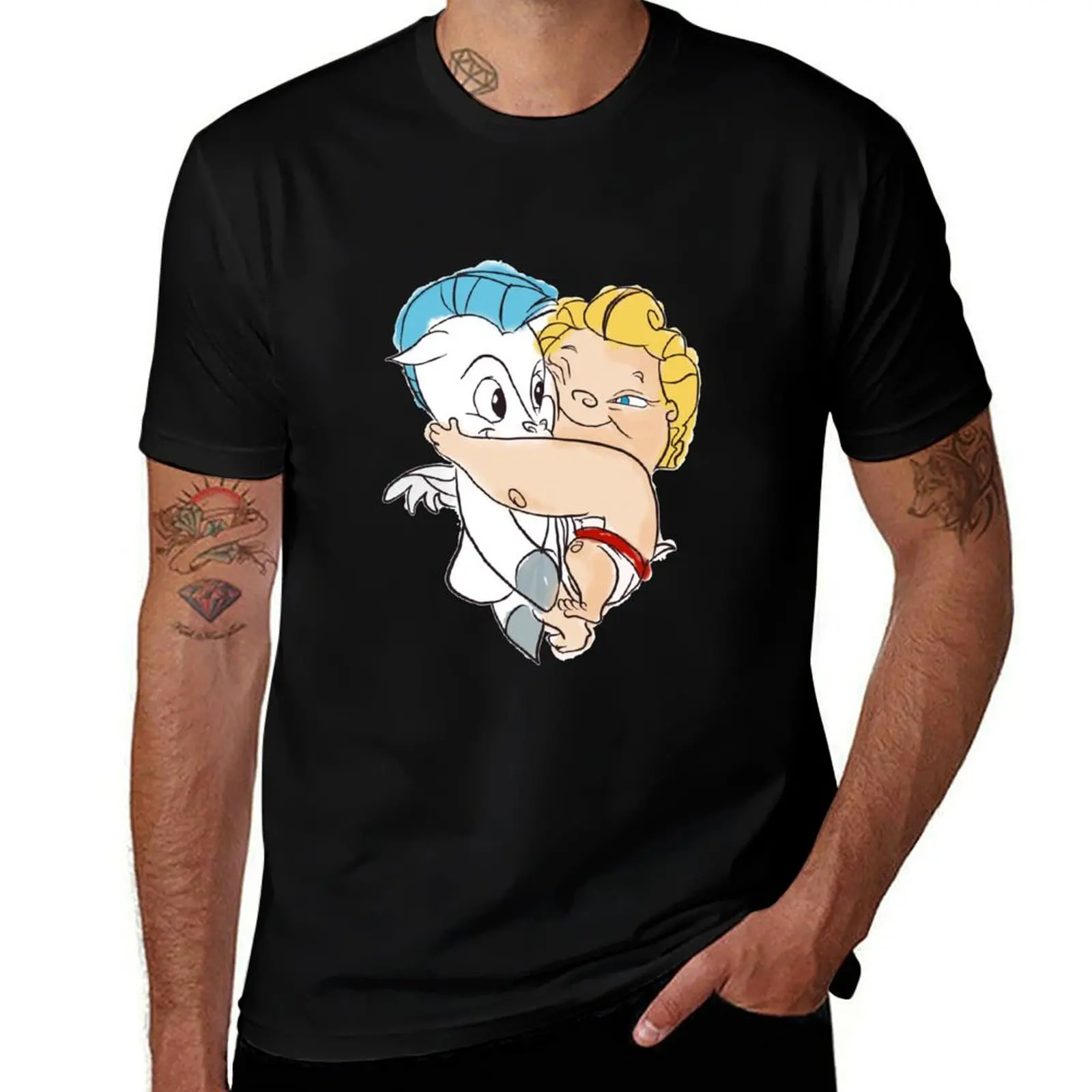 Camiseta Baby Hercules abrazando a Pegaso, con paneles de malla transpirable