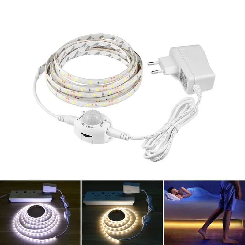 Kitchen LED Light Strip DC 12V Power Wireless Motion Sensor LED Tape for Night Stairs Wardrobe Smart On/Off LED Strip 2835 Diode