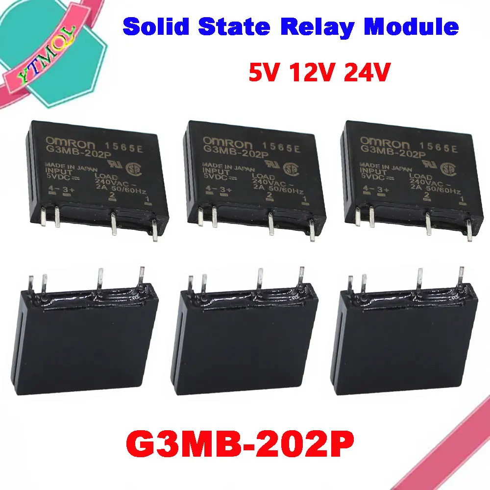 1Pcs Solid State Relay Module G3MB-202P G3MB 202P PCB SIP SSR AC 240V 2A Snubber Circuit Resistor Relay Switch 5V 12V 24V DC-AC