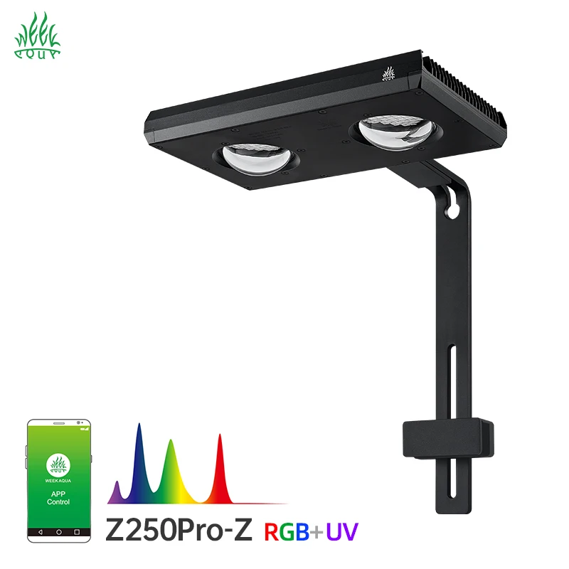 Week Aqua Z250 Pro Full Spectrum LED Aquarium Light RGB UV App