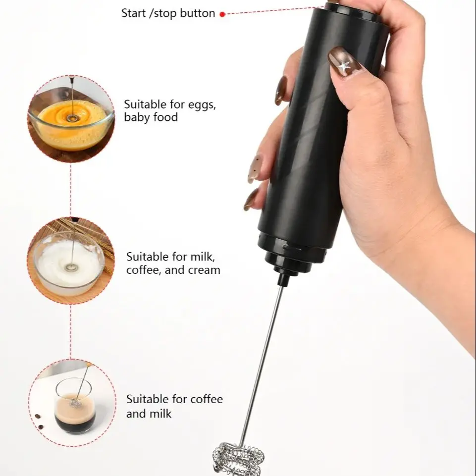 Electric Milk Frother Coffee Mixer Mini Cappuccino Maker Battery Operated AA Size Kitchen Cooking Tool Egg Beater