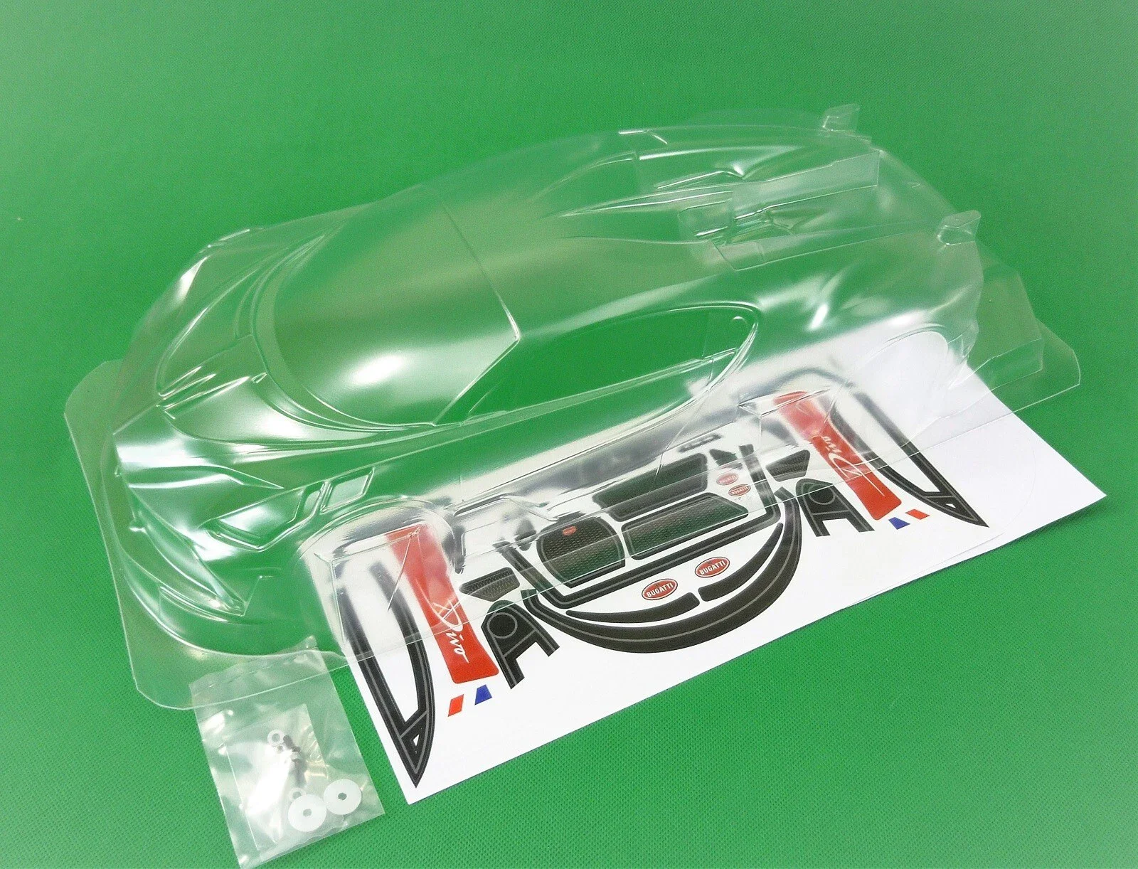 TC047 1/10 Bugati Divo RC Drift Car Polycarbonate Clear Body Shell With Decals (257mm Wheelbase/190mm Width)