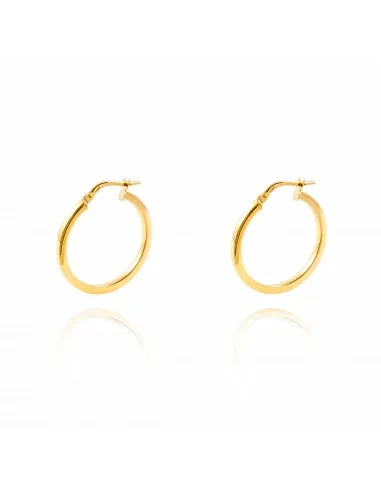 Earrings woman/girl 18k gold square hoops 24x2mm