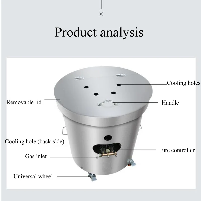 Sugar-Fried Chestnut Machine Vertical Walnut Peanut Nut Roasting Machine Commercial Low Noise Grain Baking Equipment