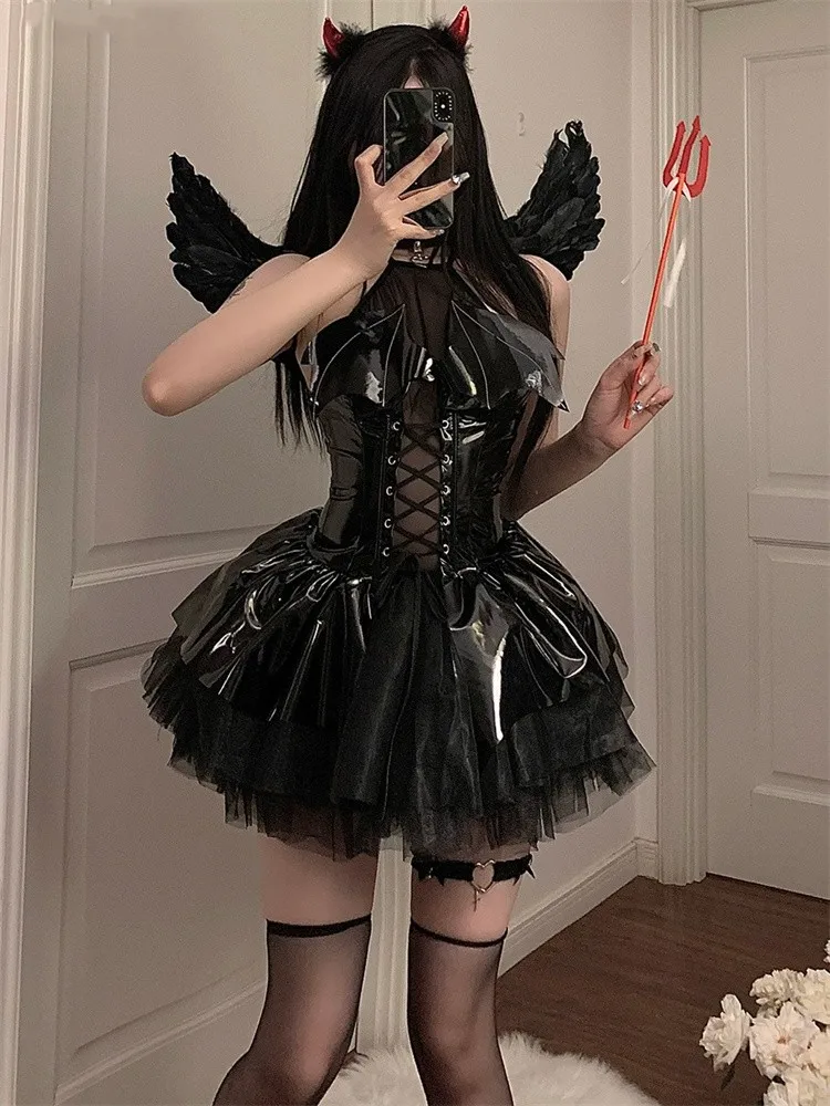 Disfraz de Halloween para mujer, traje de sirvienta, vestido de Lolita, uniforme de sirviente francés, lencería Sexy, picardías