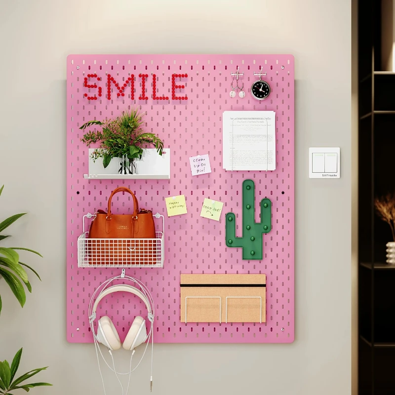 

Magnetically attractive hole plate pendant decorative ornament rack storage wall