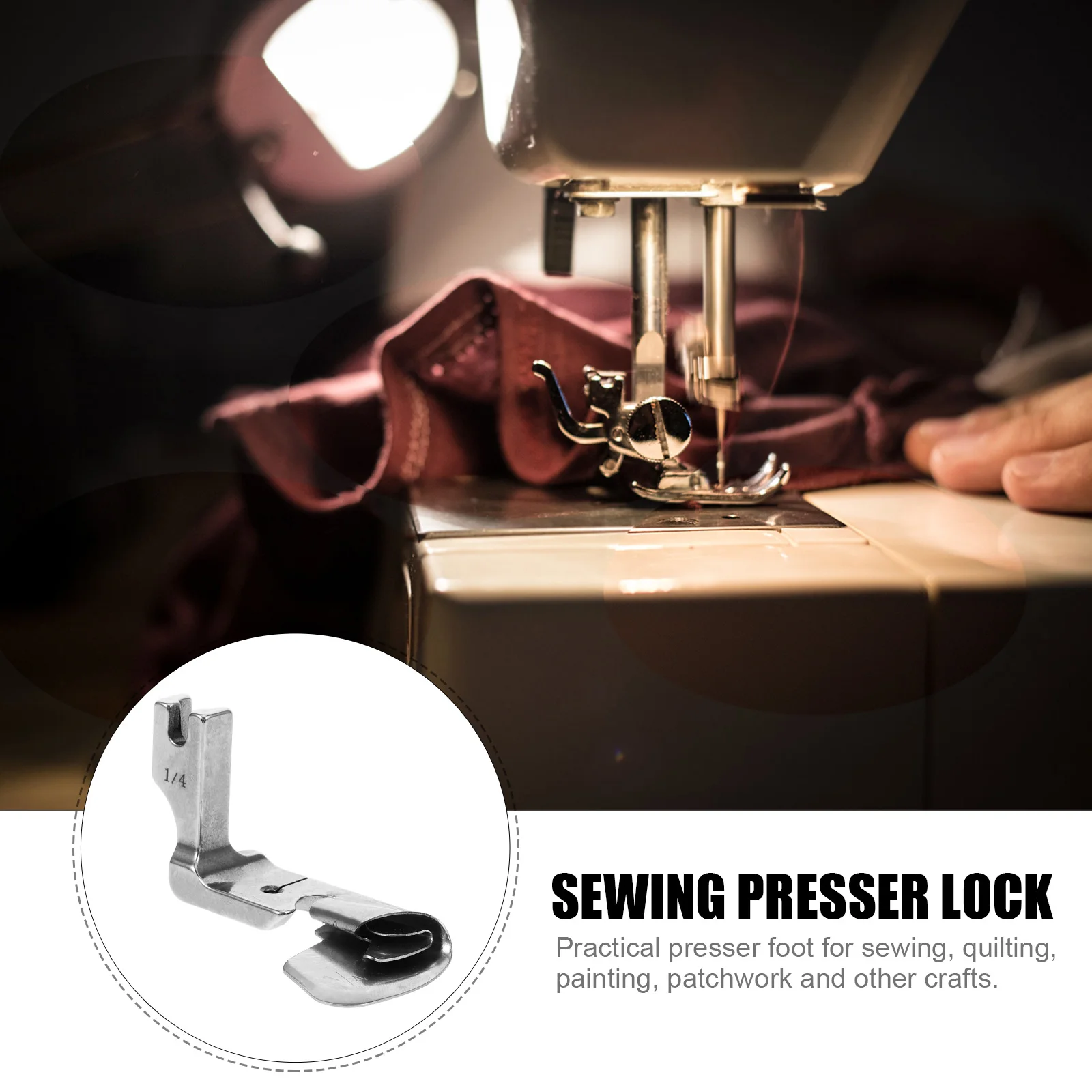 

Stainless Steel Sewing Machine Binder Presser Foot Durable Rust Resistant Easy Install Replacement Accessory For Quilting Sewing