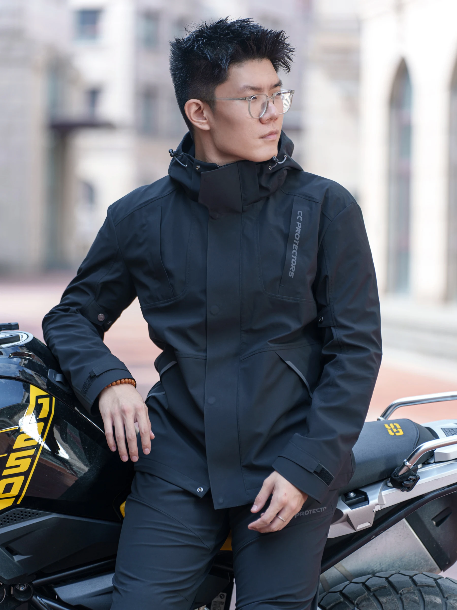 CC Protectors 3098 CE Level 2 Motorcycle Jacket Teflon Water Resistant Detachable Sorona Thermal Liner Built-in Armor Reflective