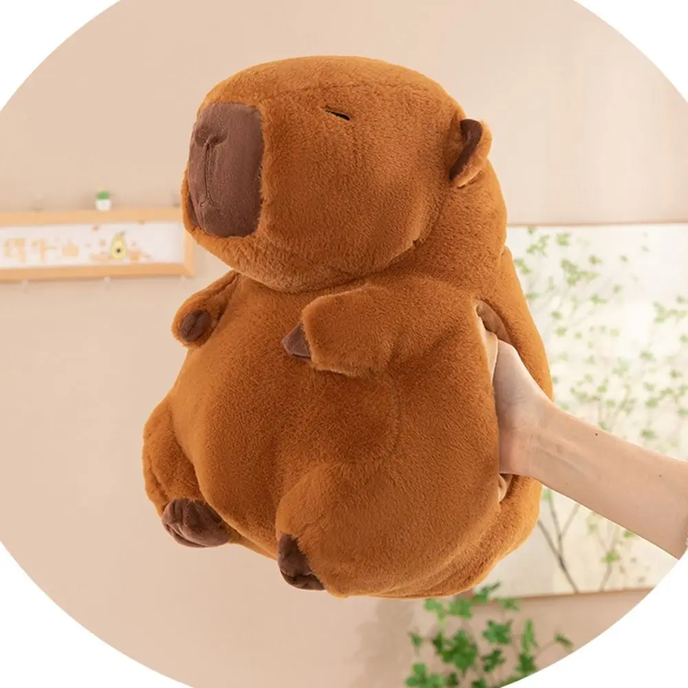 Soft Capybara Hand Warmer Pillow Stuffed Funny Capybara Plush Hand Warmer Cartoon Portable Capybara Sleeping Pillow