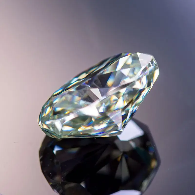 Moissanit-Stein, oval geschliffen, natürliche graue bis gelbe Farbe, hochwertige Materialien für die Herstellung von Schmuck und DIY-Anhängern, inklusive Zertifikat. – Detail 4