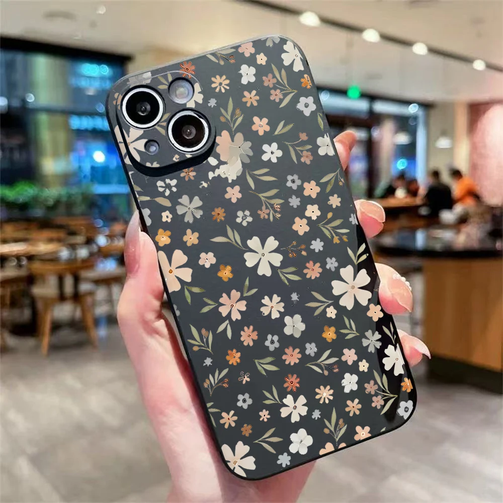 Flower Pattern Phone Case For iPhone 17 16 15 14 13 12 11 Pro XS Max 7 8 Plus Mini Air 17e 16e XR Anti Scratch Matte Phone Shell - view 3