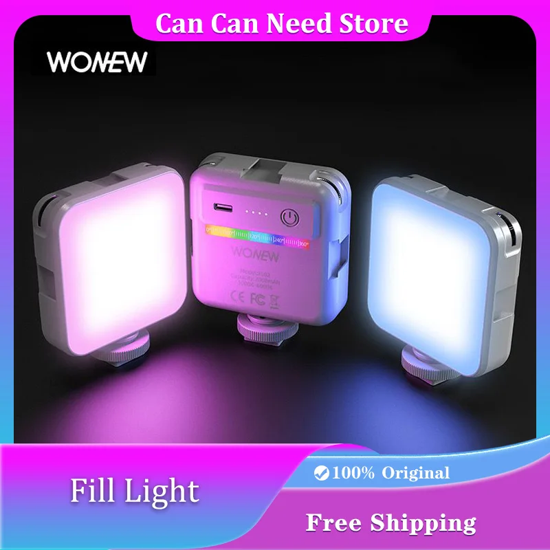 

Wonew Fl02 Заполняющий светильник для мобильного телефона 2500–9000 К Полноцветный RGB 3 Вт Мини-маленький портативный заполняющий светильник Вращающийся заполняющий светильник для фотографии