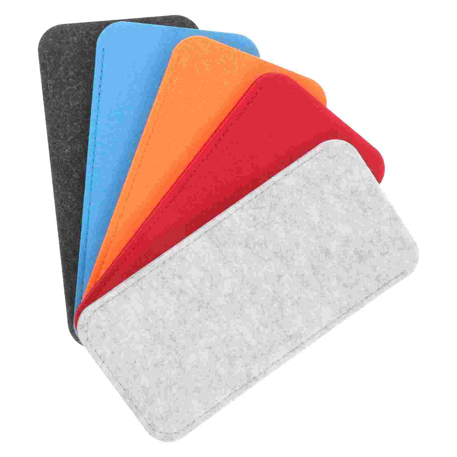 5 Pcs Felt Glasses Bag Reading Pouch Eyeglass Case Sunglasses Storage Holders Reusable Soft Cases for Women