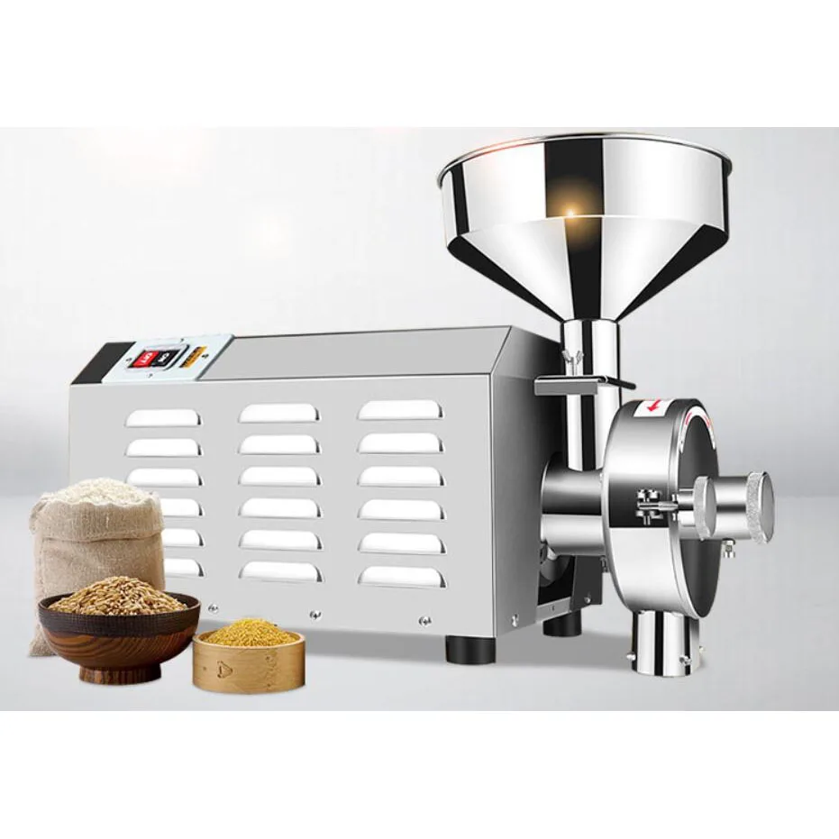 

1.8kw Commercial Grain Grinder for spices/corn/soybean 20-40KG/h 1420r-min Flour Milling Medicine