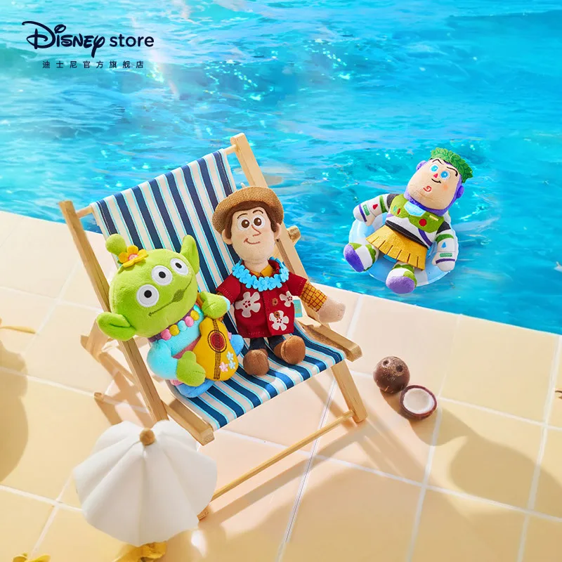 Disney Pluche Hanger Toy Story Seaside Chill Zomer Serie Schattige Aardbei Beer Pluche Hanger Sleutelhanger Speelgoed Kinderen Kawaii Gift