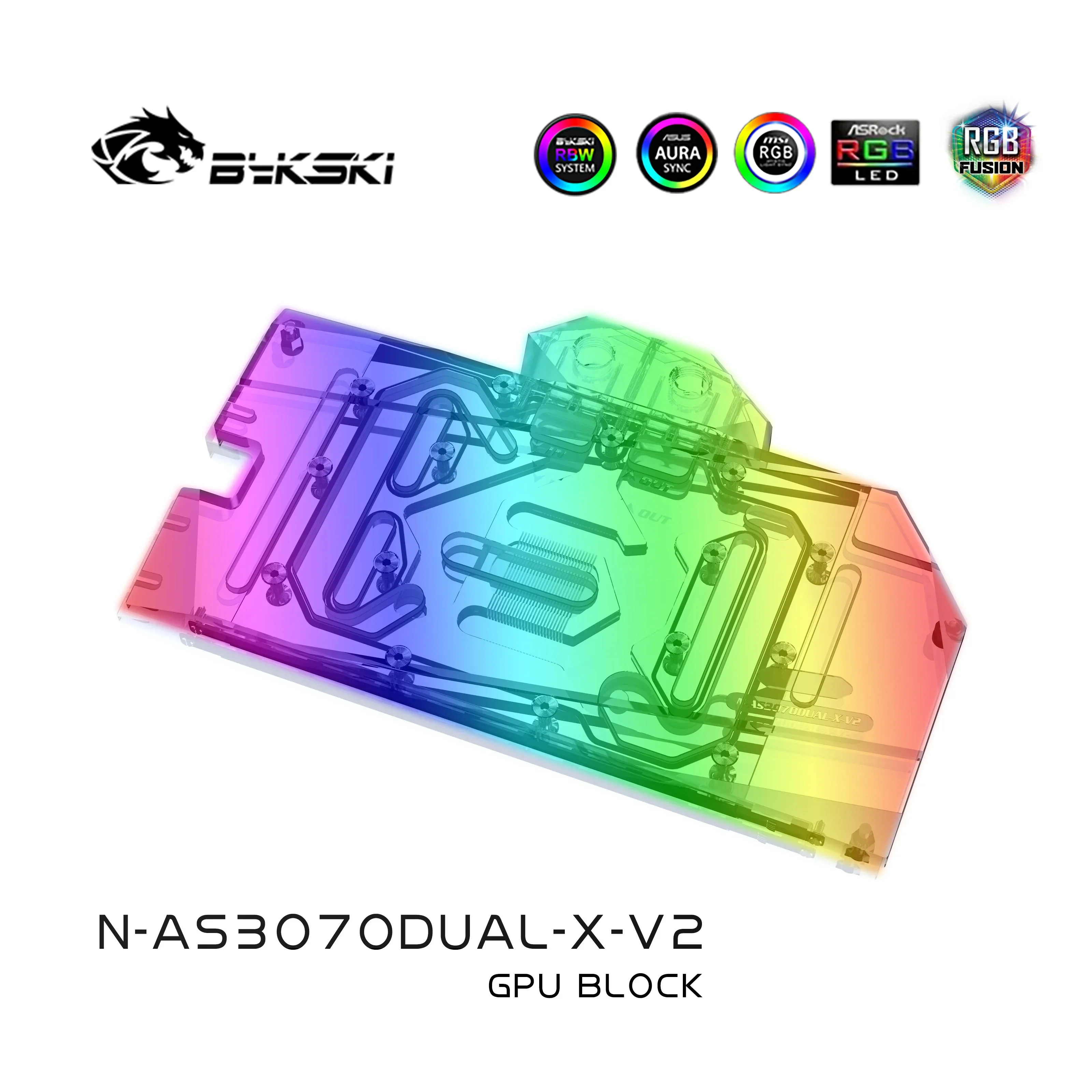 Bykski Water Block Use for ASUS DUAL RTX3070/TUF RTX3070 8G GAMING  GPU Card/ Copper Radiator Block N-AS3070DUAL-X-V2