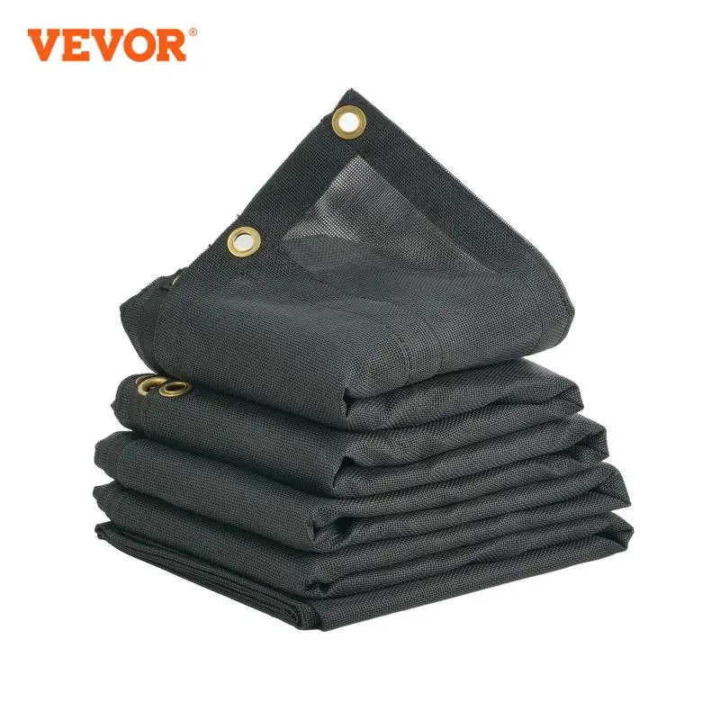 VEVOR 18oz PVC Dump Truck Tarp Folding Mesh Awning Tarpaulin Rainproof Cloth Double Pockets Trailer Shade for Outdoor Garden