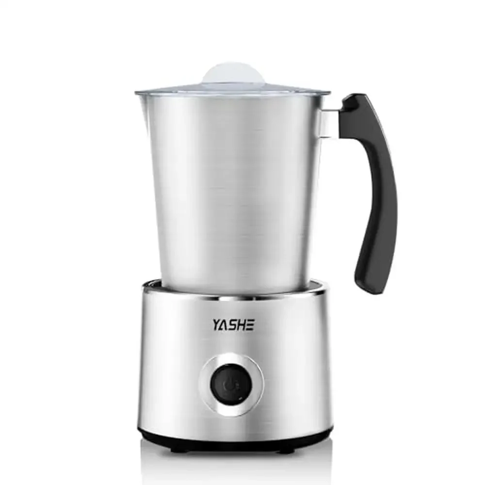 

4-in-1 Electric Milk Frother and Steamer 7.78 oz/230 ml Detachable Cup One-Button Operation Safe & Quiet Auto Shut-Off Silver
