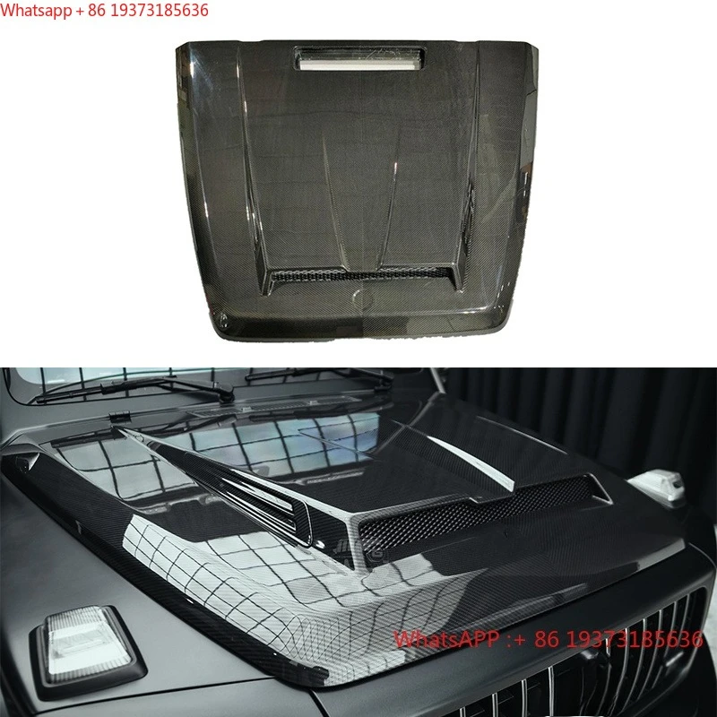 For 2019 Year~G Class W464 G63 M Style Hood Scoop Dry Carbon Material Engine Hoods Car Bonnet Cover for W464 W463A G500 G63 G65
