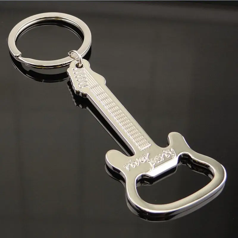 2020 Creative New Design Zinc Alloy beer guitar bottle opener bottle opener keychain keyring key chain key ring Gift