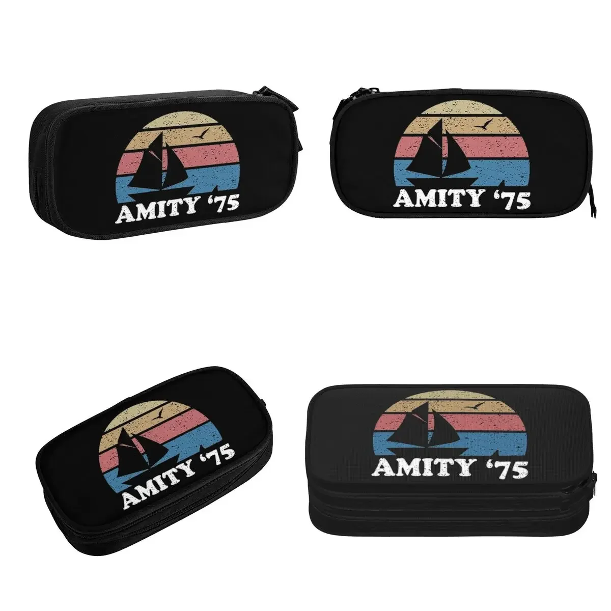 Amity '75 - The Summer Of Great White Shark Jaws Pencil Cases Large Capacity Pen Bags Pen Box Pencil Pouch For Boys Girls