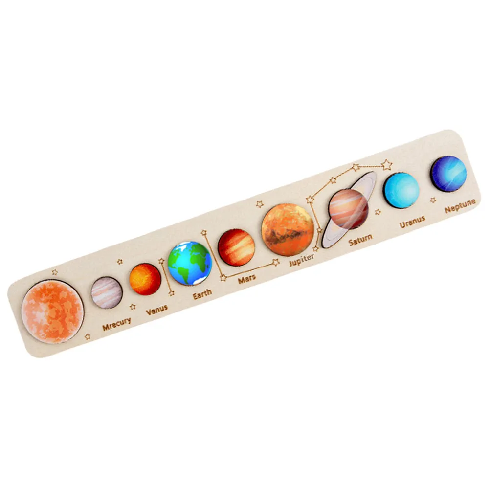 

Набор деревянных развивающих пазлов «Солнечная система» для детей: сопоставление планет, обучение и развитие познавательных способностей для дошкольников