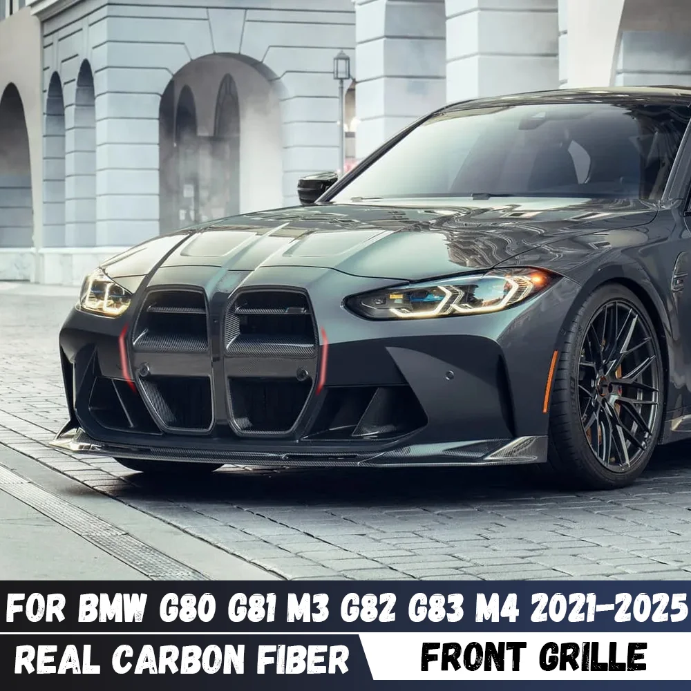 Image of Für BMW G80 G81 M3 G82 G83 M4 2021-2025 Echte Carbon-Faser Frontstoßstange Nierengrill Renngrill Karosserie-Kits