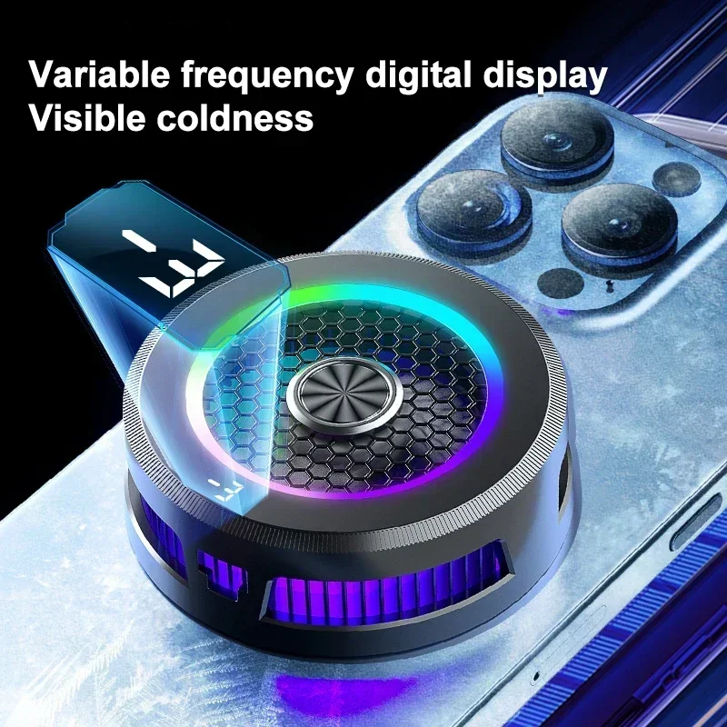 AL19 Mobile Phone Cooler Semiconductor Fast Cooling Fan Radiator Magnetic/Back Clip 2 IN 1 Cool Heat Sink for IOS Android PUBG