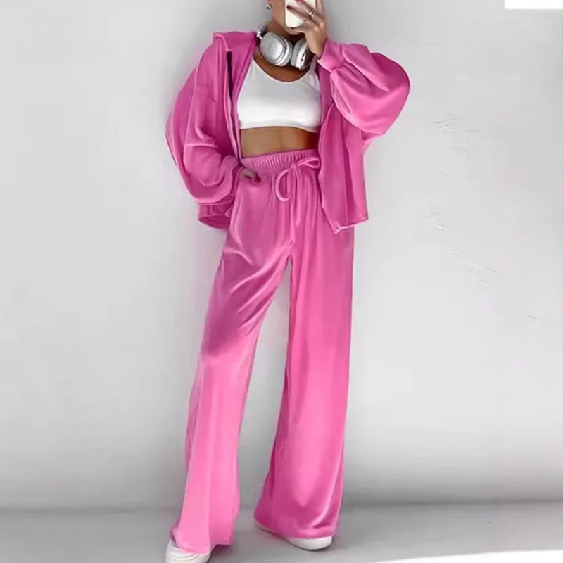 

Women's Tracksuit Pants Sets 2025 Autumn Winter New Hooded Casual Sweatshirt Suit Two-piece Set For Women New In Matching Sets