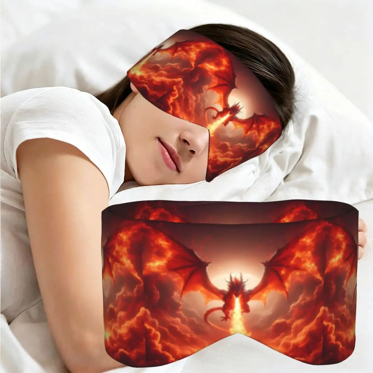 Dragon In The Fire sleep eye mask Light Blocking Portable Eye Cover for Girls Boys Office Nap Party Gift Eyeshade eyepatch