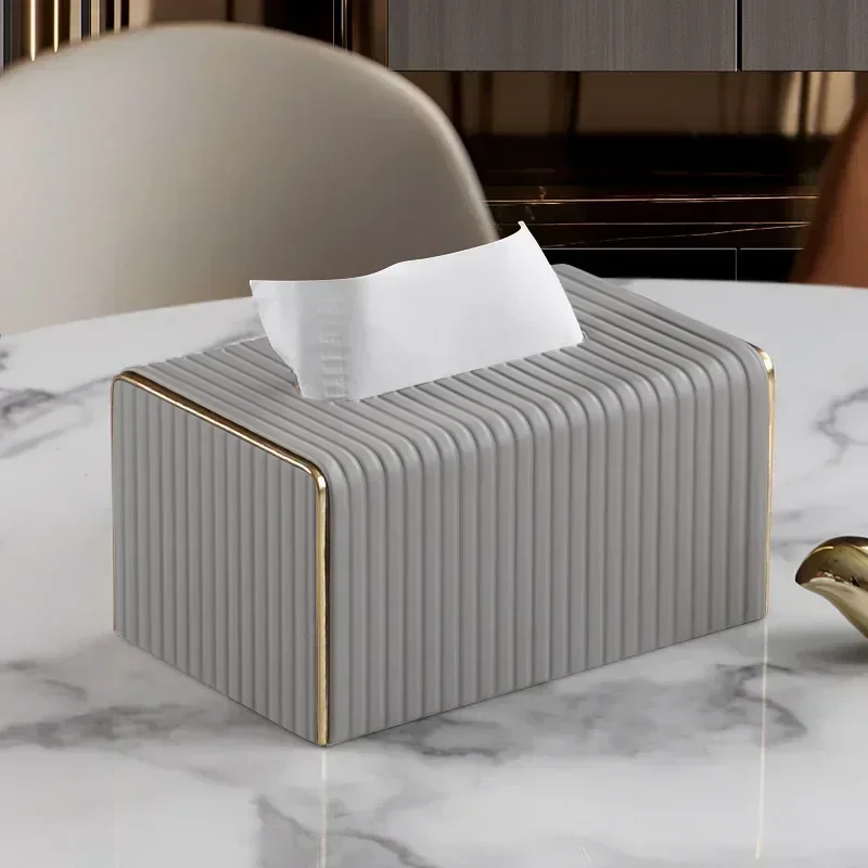 Home Decoraction Luxury European Style Tissue Box,High Quality Leather Tissue Holder,Hotel Living Room  Home Decor Tissue Boxes