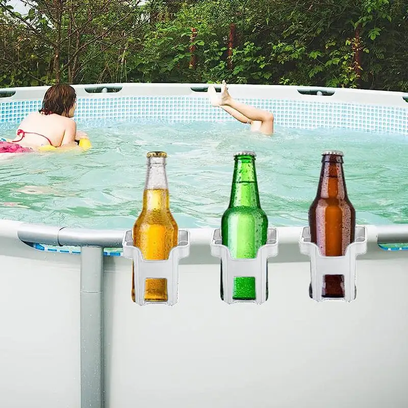 Portavasos de 6 piezas para piscina, estante colgante para almacenamiento de bebidas, cerveza, detergente para lavandería