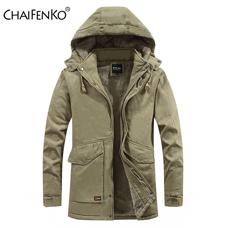 Men 2024 Winter New Hot Cotton Waterproof Thick Warm Fleece Parka Jacket Coat Men Brand Outwear Fashion Hooded Casual Parka Men